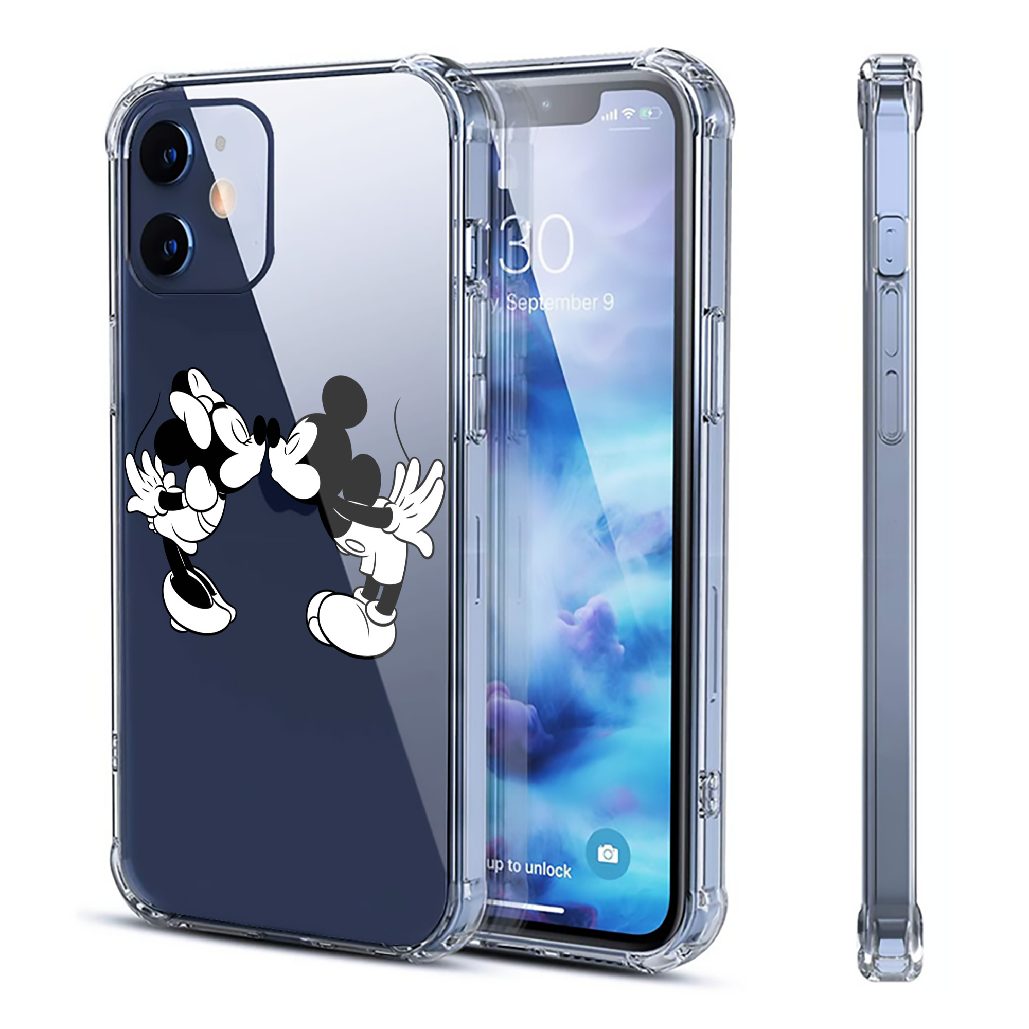 （画像用） ミッキーマウス Mickey Mouse 【iPhone 12シリーズ対応】透明スマホケース（クリアソフトケース）